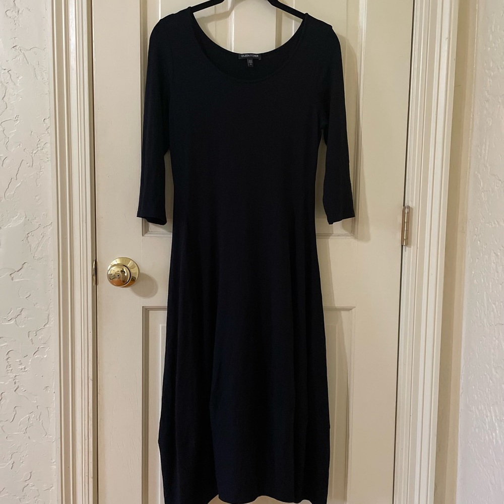Eileen Fisher Bubble Hem Rayon and Lycra Dress Size XS